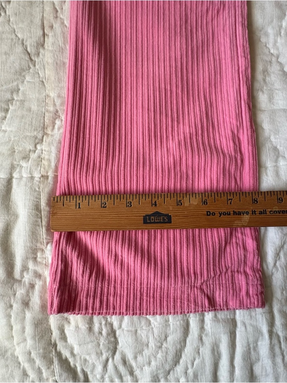 Pink Ribbed Wide-Leg Pants - Picture 3 of 6